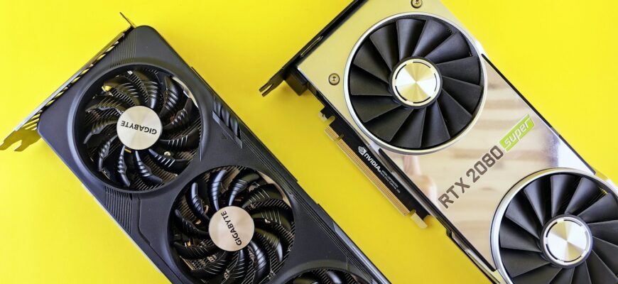 a close up of two computer fans on a yellow background