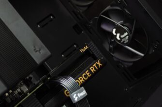 A close up of a computer tower with a fan