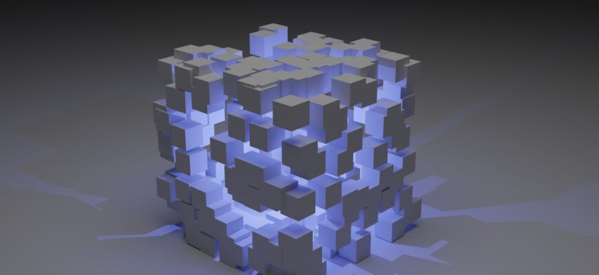 a 3d image of a cube made of cubes