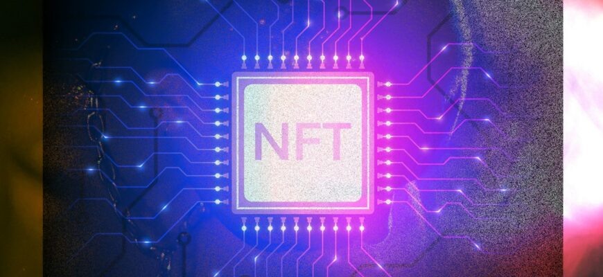 a close up of a circuit board with a neon light