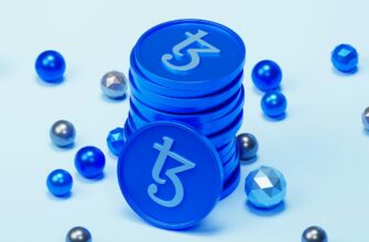 a stack of blue tokens sitting on top of a table